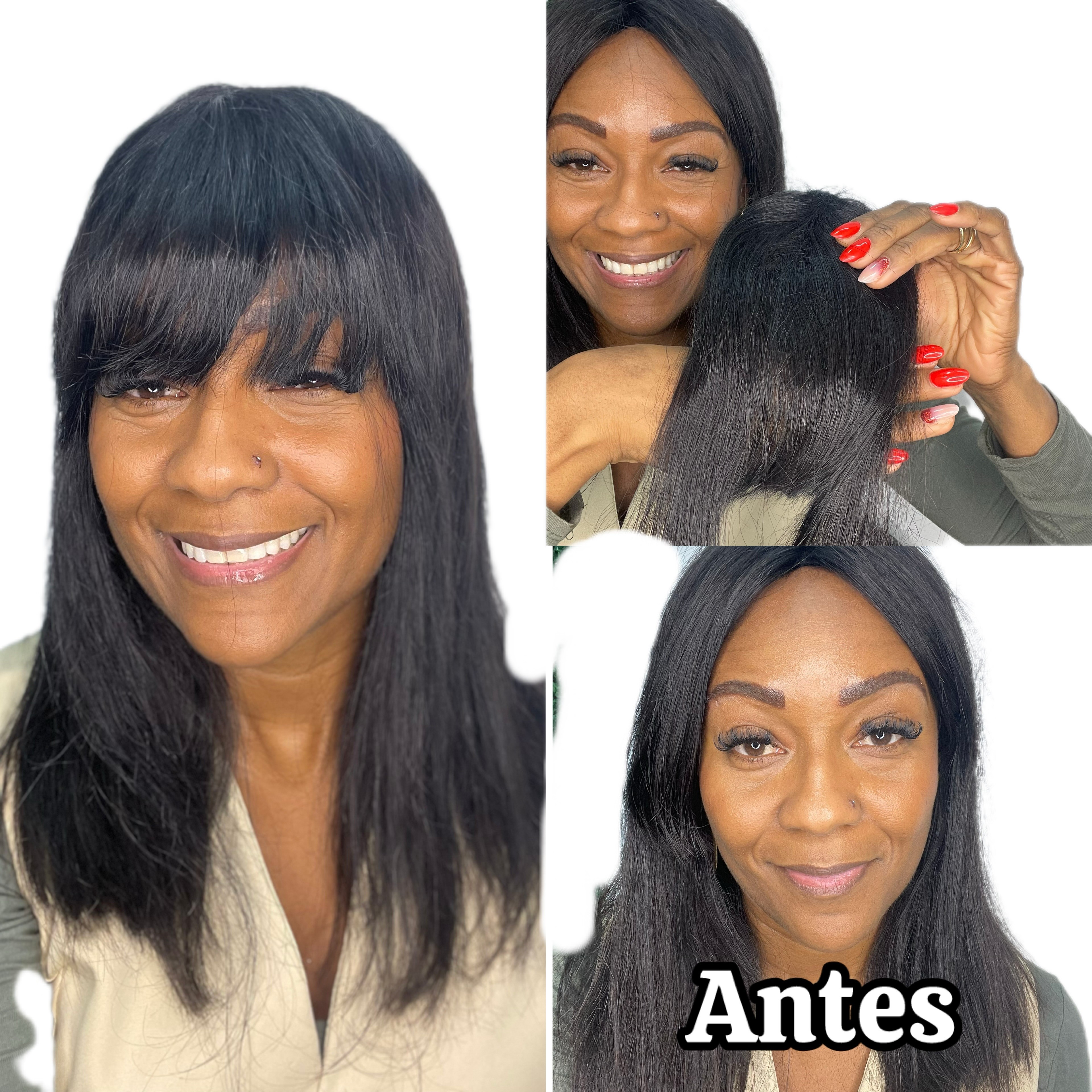 Franjinha com laterais 50 cm cabelo humano