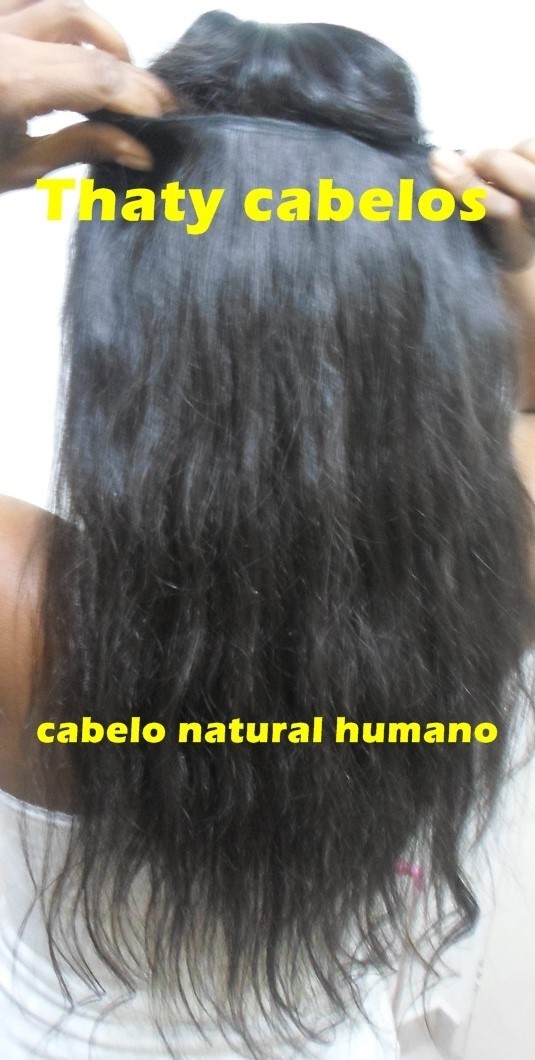 Aplique tic tac 50 cm ondulado 2 peças cabelo humano