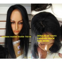 Prótese master molde 14x14 com imitação de couro cabeludo lateral ( lado direito)100 gramas