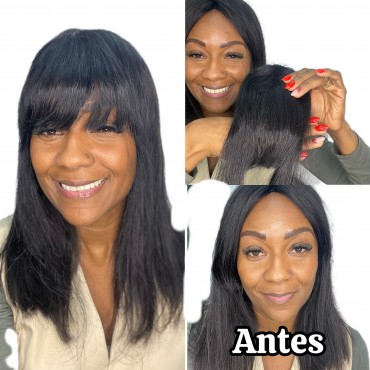 Franjinha com laterais 50 cm cabelo humano